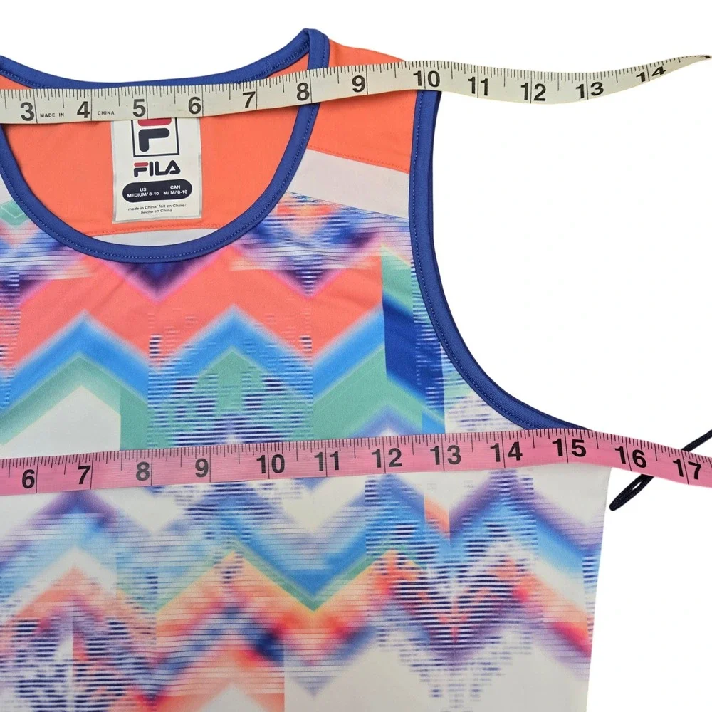 Fila Tennis‎ Tank Top Chevron Tie Waist Sleeveless Athletic Kids Size M